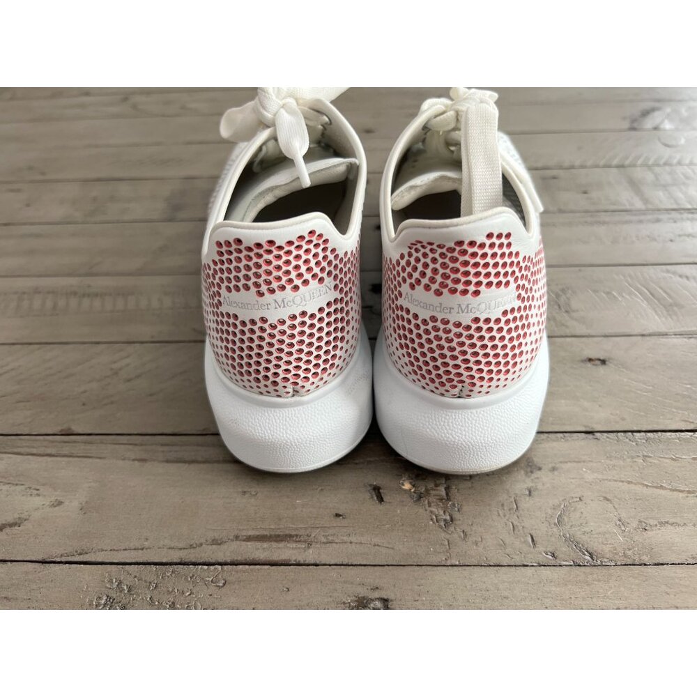 Alexander McQueen Oversized Perforated Leather Sneakers White Pink Size 37 7 - Picture 9 of 11